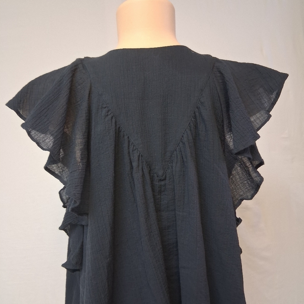 COS Black V-Neck Ruffle Blouse - Picture 17 of 17